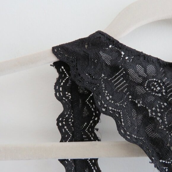 FELINA Lace Racerback‎ Wireless Bra Bralette Stretch Black - Size Medium - Picture 11 of 13